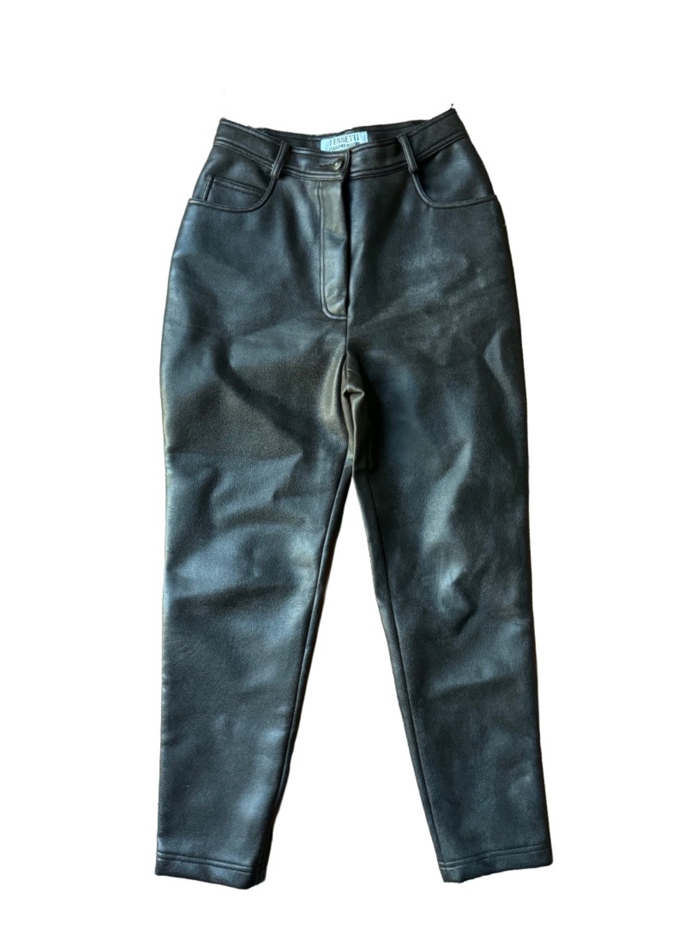 Vtg Ferretti Faux Leather High-Waist Brown Women’s Pants Made in Italy